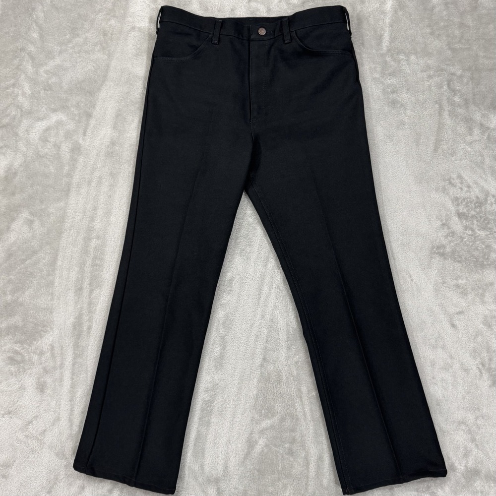 Vintage Wrangler Dress Pants Mens 36x30 Black Office Business Casual Made In USA